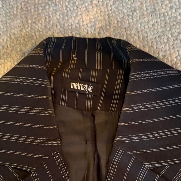 Metrostyle Black Pinstripe Pantsuit - Picture 5 of 5